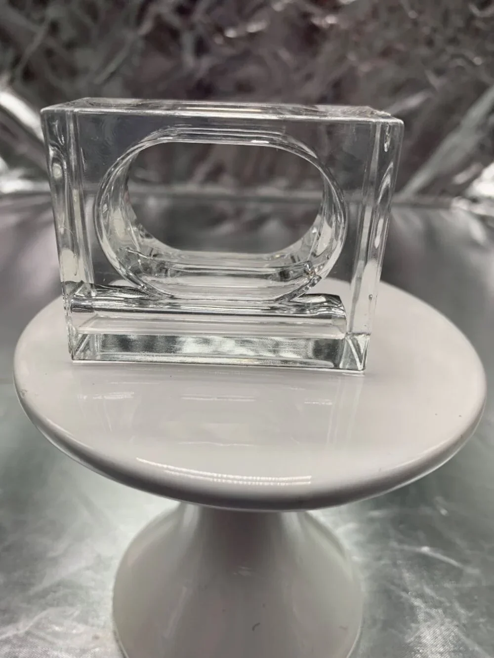 Clear Acrylic Napkin Ring Holders Set Of 4 Rectangular Modern Design